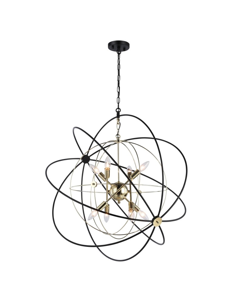 Geometric pendant lamps - CosmoLight ROXBURY pendant lamp P08593AU Gold, Black - product kolory-swiatla.pl 1