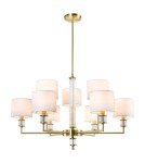Hampton style chandeliers - CosmoLight SUTTON pendant lamp P09685BR-WH Brass - product 1