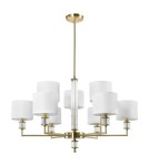 Hampton style chandeliers - CosmoLight SUTTON pendant lamp P09685BR-WH Brass - product 2