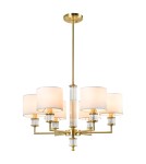 Hampton style chandeliers - CosmoLight SUTTON pendant lamp P06692BR-WH Brass - product 1