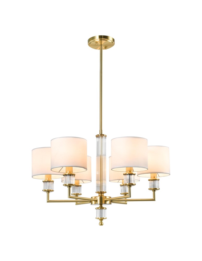 Hampton style chandeliers - CosmoLight SUTTON pendant lamp P06692BR-WH Brass - product kolory-swiatla.pl 1