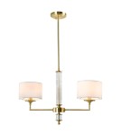 Hampton style chandeliers - CosmoLight SUTTON pendant lamp P02838BR-WH Brass - product 1