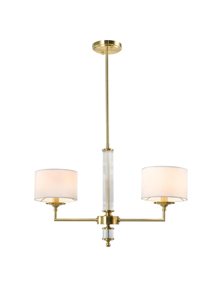 Hampton style chandeliers - CosmoLight SUTTON pendant lamp P02838BR-WH Brass - product kolory-swiatla.pl 1