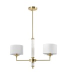 Hampton style chandeliers - CosmoLight SUTTON pendant lamp P02838BR-WH Brass - product 2