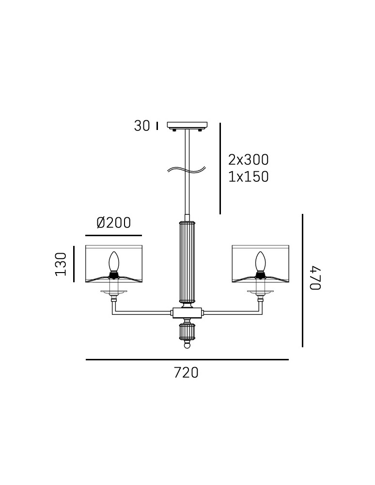 Hampton style chandeliers - CosmoLight SUTTON pendant lamp P02838BR-WH Brass - product kolory-swiatla.pl 3