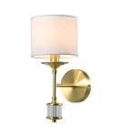 Hampton style wall lamps - CosmoLight SUTTON Wall lamp W01845BR-WH Brass - product 1