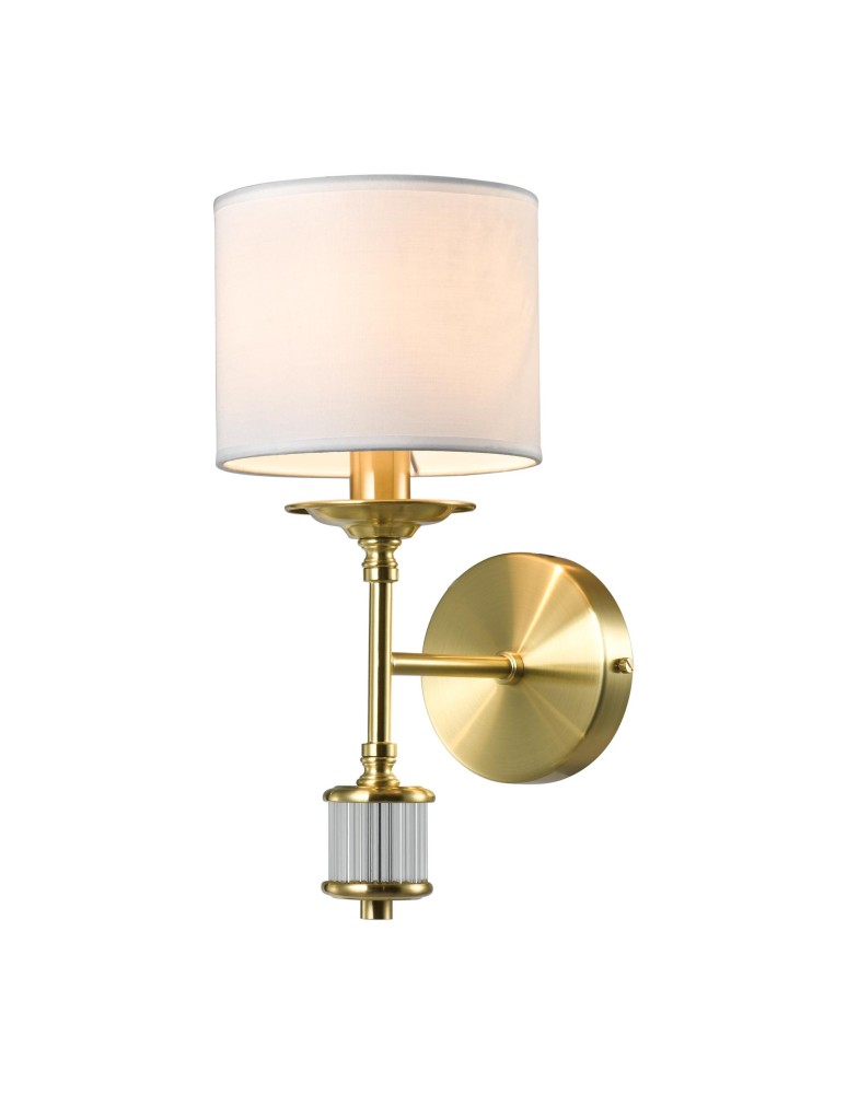 Hampton style wall lamps - CosmoLight SUTTON Wall lamp W01845BR-WH Brass - product kolory-swiatla.pl 1
