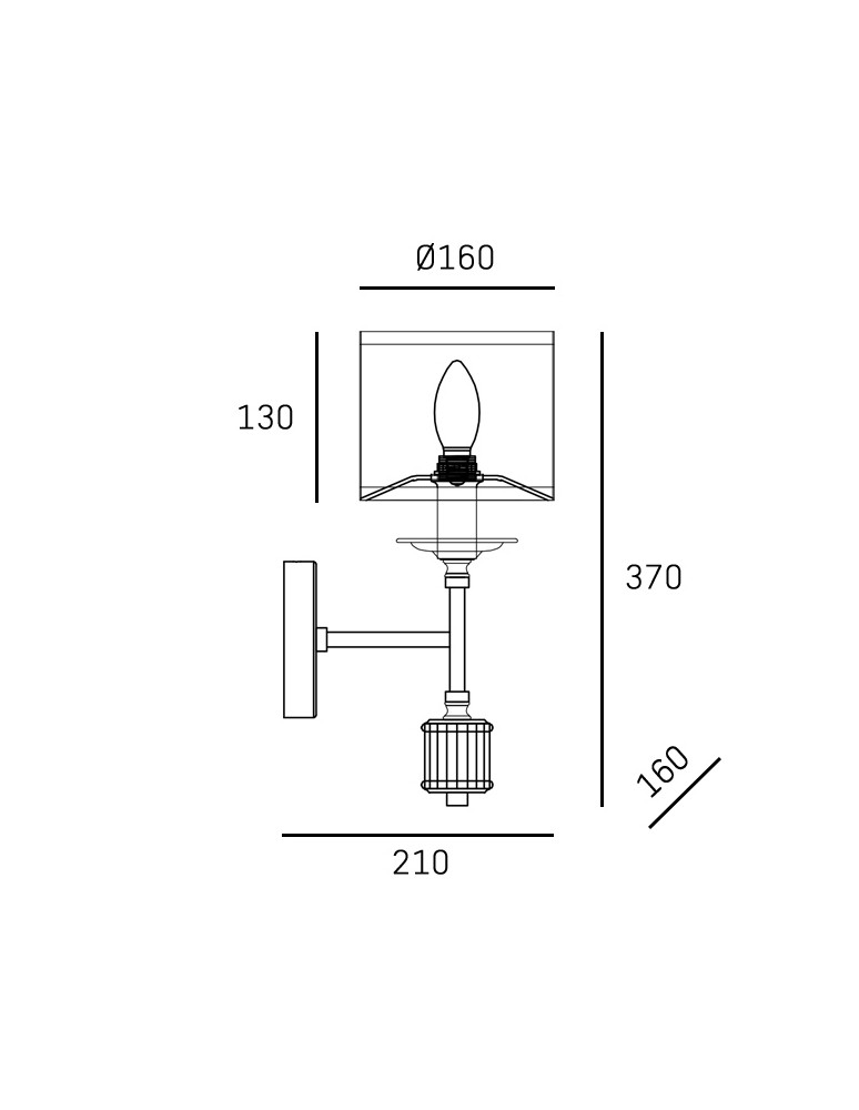 Hampton style wall lamps - CosmoLight SUTTON Wall lamp W01845BR-WH Brass - product kolory-swiatla.pl 3