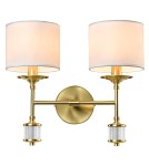 Hampton style wall lamps - CosmoLight SUTTON Wall lamp W02852BR-WH Brass - product 1