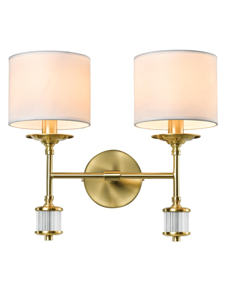 Hampton style wall lamps - CosmoLight SUTTON Wall lamp W02852BR-WH Brass - product kolory-swiatla.pl 1