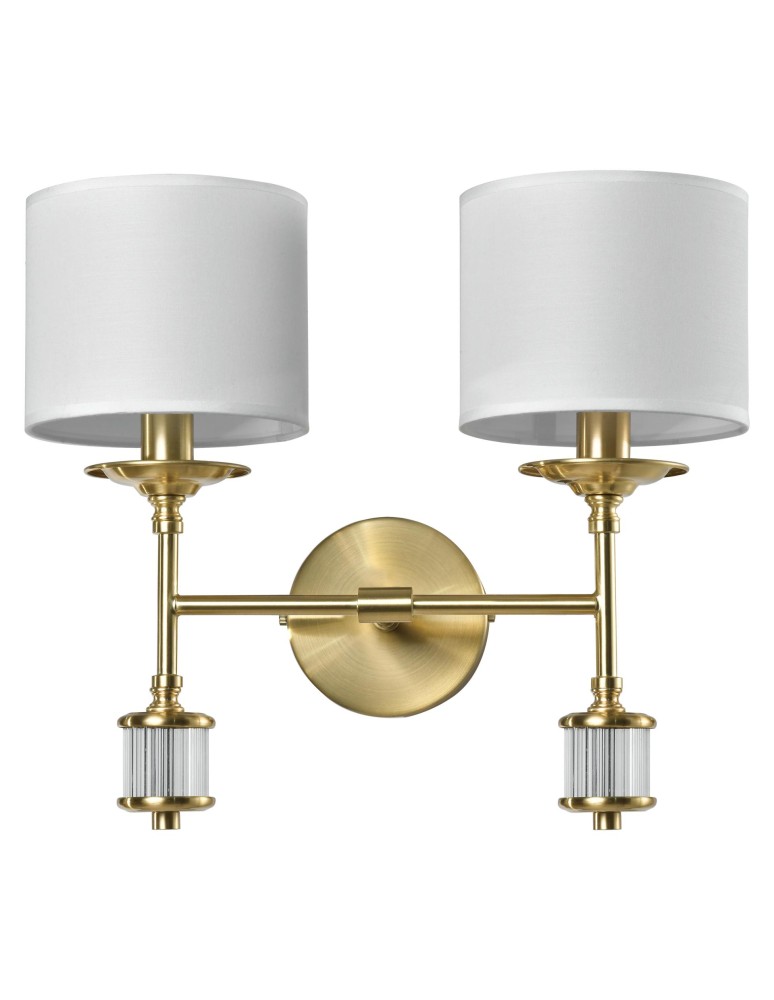 Hampton style wall lamps - CosmoLight SUTTON Wall lamp W02852BR-WH Brass - product kolory-swiatla.pl 2