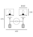 Hampton style wall lamps - CosmoLight SUTTON Wall lamp W02852BR-WH Brass - product 3