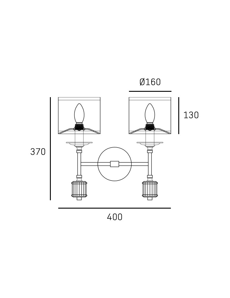 Hampton style wall lamps - CosmoLight SUTTON Wall lamp W02852BR-WH Brass - product kolory-swiatla.pl 3
