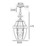 Outdoor pendant lamps - CosmoLight WHITLEY pendant lamp P02890AU Gold. - product 2