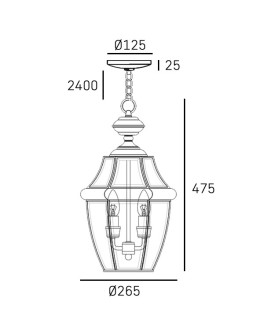 CosmoLight Lampa wisząca WHITLEY P02890AU Złoty - produkt 2