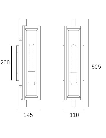 CosmoLight DOVER wall lamp W01088BK Black. - product 2