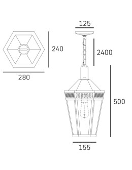 CosmoLight Lampa wisząca FUNCHAL P01156BK Czarny - produkt 2