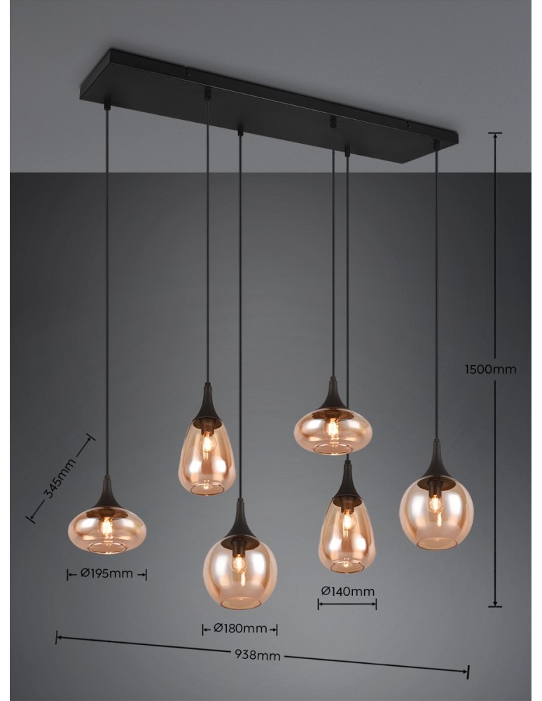 Modern pendant lamps - Trio Pendant LUMINA 317000613 - product kolory-swiatla.pl 8