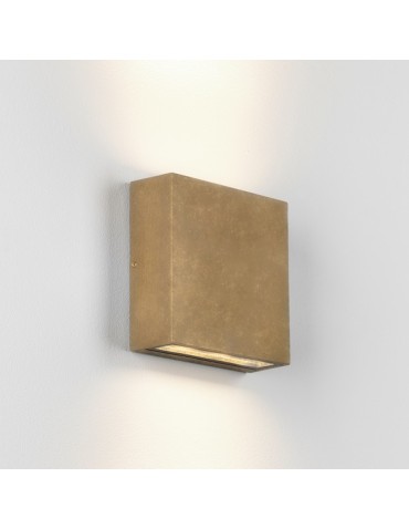 Astro Elis Coastal Twin LED Wall Mount 8.2W LED Antique Brass IP54 1331006
