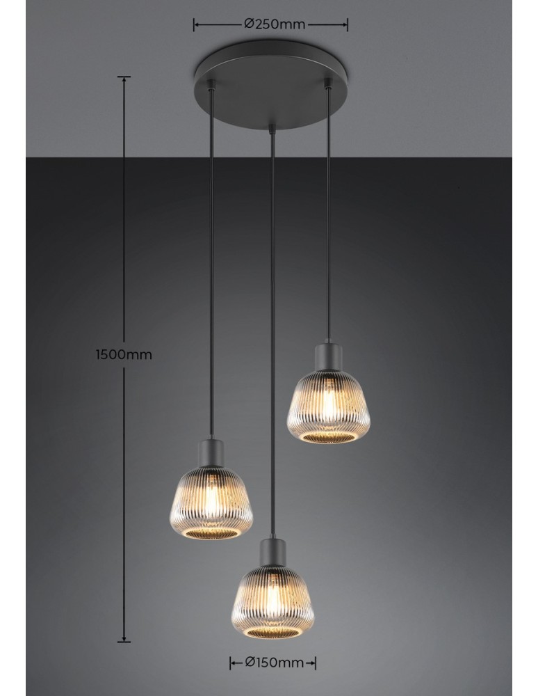 Modern pendant lamps - Trio Hanging TARIFA 362830332 - product kolory-swiatla.pl 7