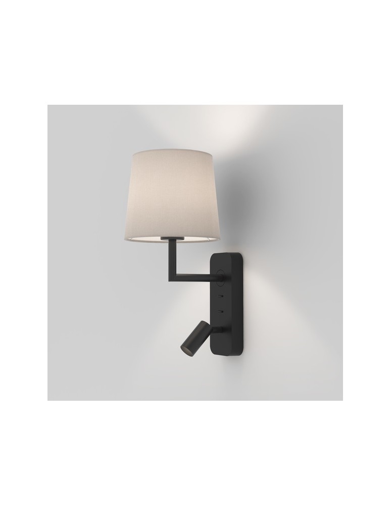 Kinkiety do czytania - Astro Side by Side Ścienna 1x12W Max LED E27 Czarny Mat 1406002 - produkt kolory-swiatla.pl 3