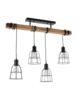 ITALUX PONTE Wisząca Czarny 4xE27 PND-4290-4-L