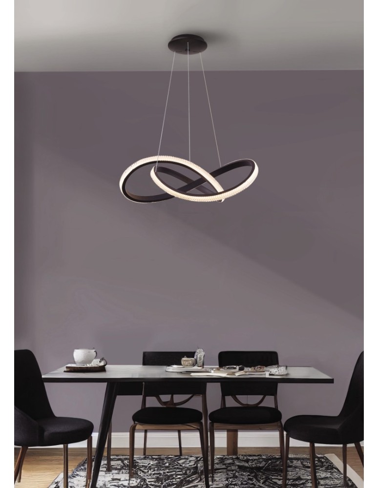 Pendant lamps with control - Azzardo INFINITY 80 CCT BK + REMOTE CONTROL Pendant with Remote Control Functions Dimming and Light Color Change AZ5096 - product kolory-swiatla.pl 2