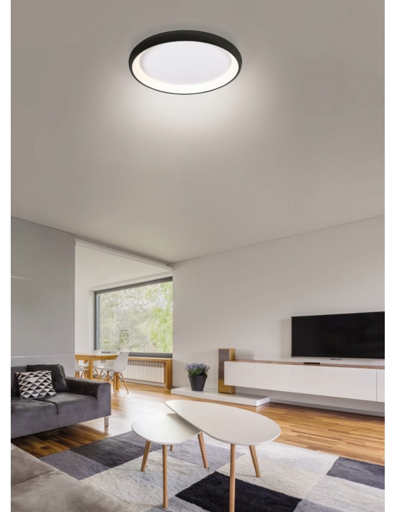 Plafonds with remote control - Azzardo ANTONIO TOP 41 CCT BK + REMOTE CONTROL Ceiling light with Remote Control Functions Dimming and Light Color Change AZ5069 - product kolory-swiatla.pl 2