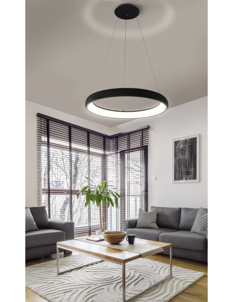 Pendant lamps with control - Azzardo ANTONIO PENDANT 41 CCT BK + REMOTE CONTROL Pendant with Remote Control Functions Dimming and Light Color Change AZ5060 - product kolory-swiatla.pl 2