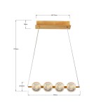 Pendant lamps on a strip - Light Prestige Brillant 4 gold LED CCT pendant lamp LP-3303/4L GD - product 4