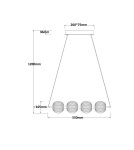 Pendant lamps on a strip - Light Prestige Brillant 4 gold LED CCT pendant lamp LP-3303/4L GD - product 5