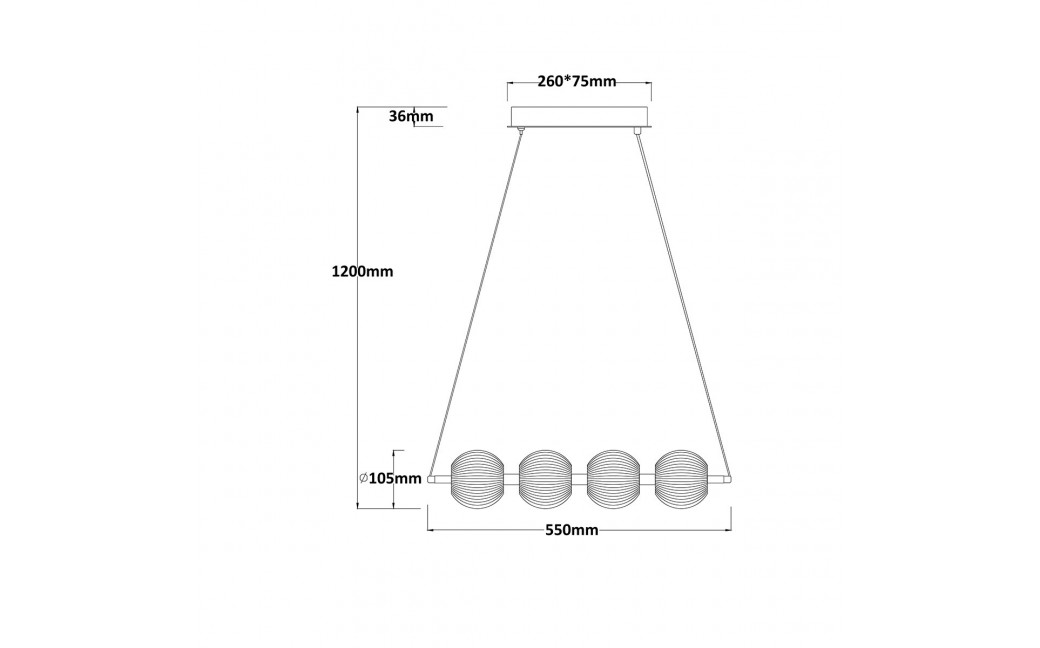 Light Prestige Lampa wisząca Brillant 4 złota LED CCT LP-3303/4L GD