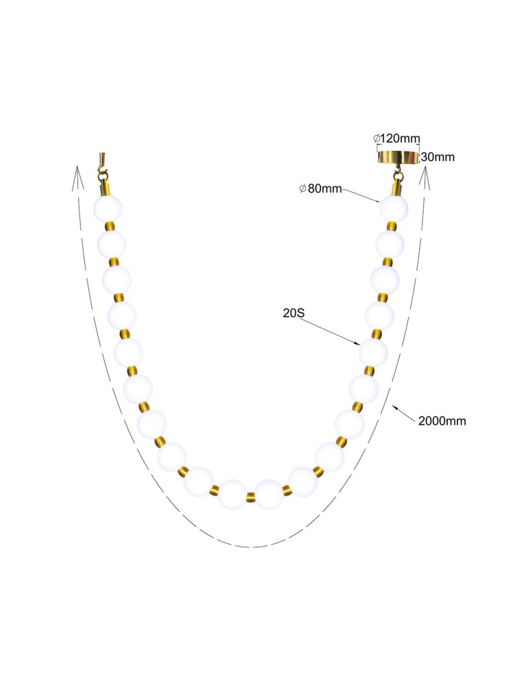 Designer pendant lamps - Light Prestige Dorado Rope 2m gold LED CCT pendant lamp LP-002/2M CCT. - product kolory-swiatla.pl 5