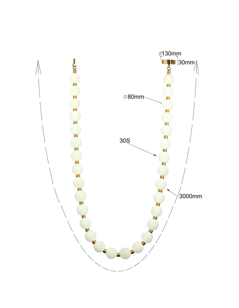 Designer pendant lamps - Light Prestige Dorado Rope 3m gold LED CCT pendant lamp LP-002/3M CCT. - product kolory-swiatla.pl 5