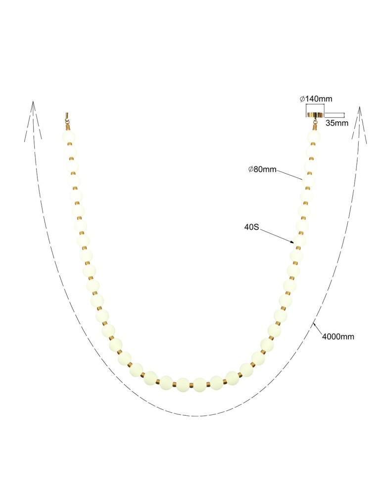 Designer pendant lamps - Light Prestige Dorado Rope 4m gold LED CCT pendant lamp LP-002/4M CCT. - product kolory-swiatla.pl 5