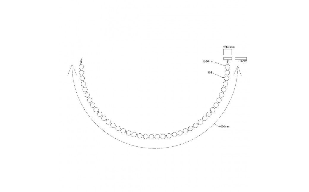 Light Prestige Lampa wisząca Dorado Rope 4 m złota LED CCT LP-002/4M CCT