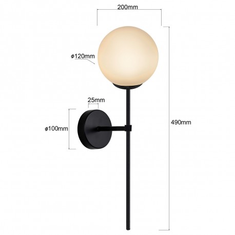 Light Prestige Kinkiet Piruleta czarny IP44 1xG9 LP-008/1W BK