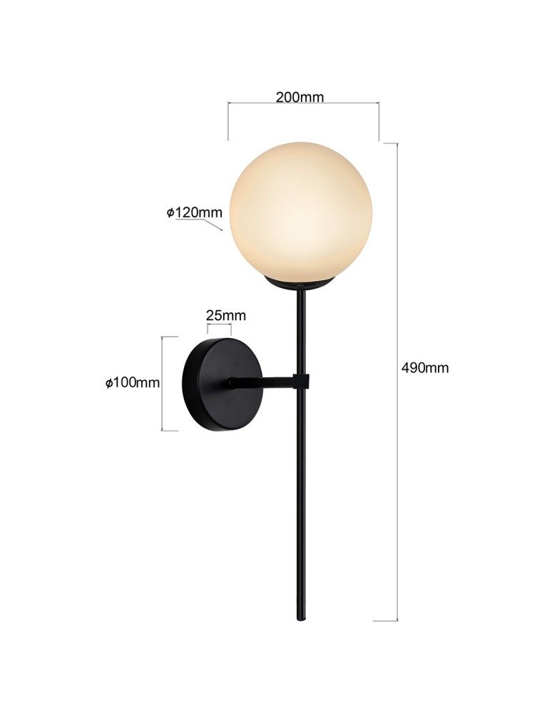 Wall lamps spheres - Light Prestige Wall lamp Piruleta black IP44 1xG9 LP-008/1W BK - product kolory-swiatla.pl 4