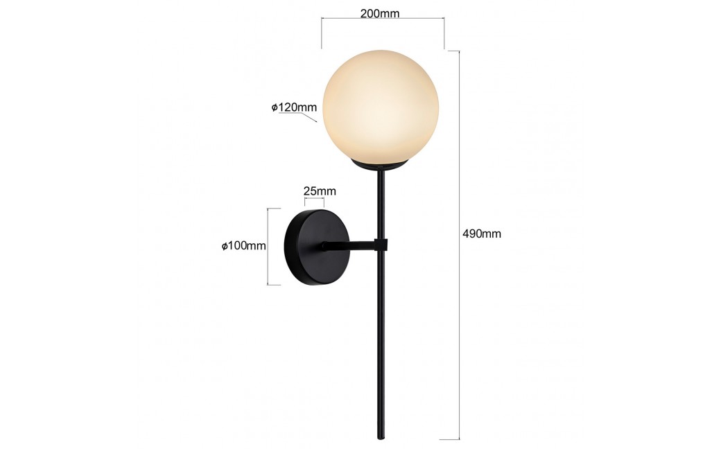 Light Prestige Kinkiet Piruleta czarny IP44 1xG9 LP-008/1W BK