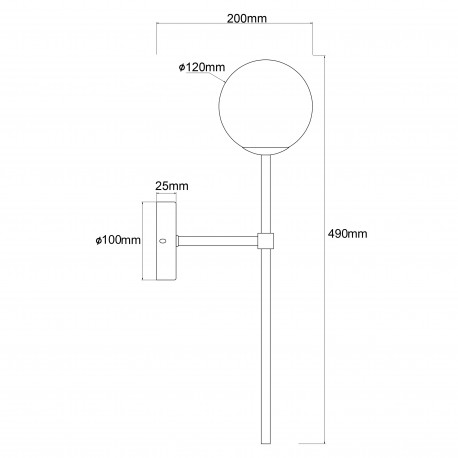 Light Prestige Kinkiet Piruleta czarny IP44 1xG9 LP-008/1W BK