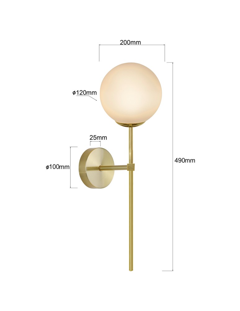 Wall lamps spheres - Light Prestige Wall lamp Piruleta gold IP44 1xG9 LP-008/1W GD - product kolory-swiatla.pl 4