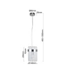 Single pendant lamps - Light Prestige Vetro 1 chrome 1xE14 pendant lamp LP-2910/1P CH - product 5