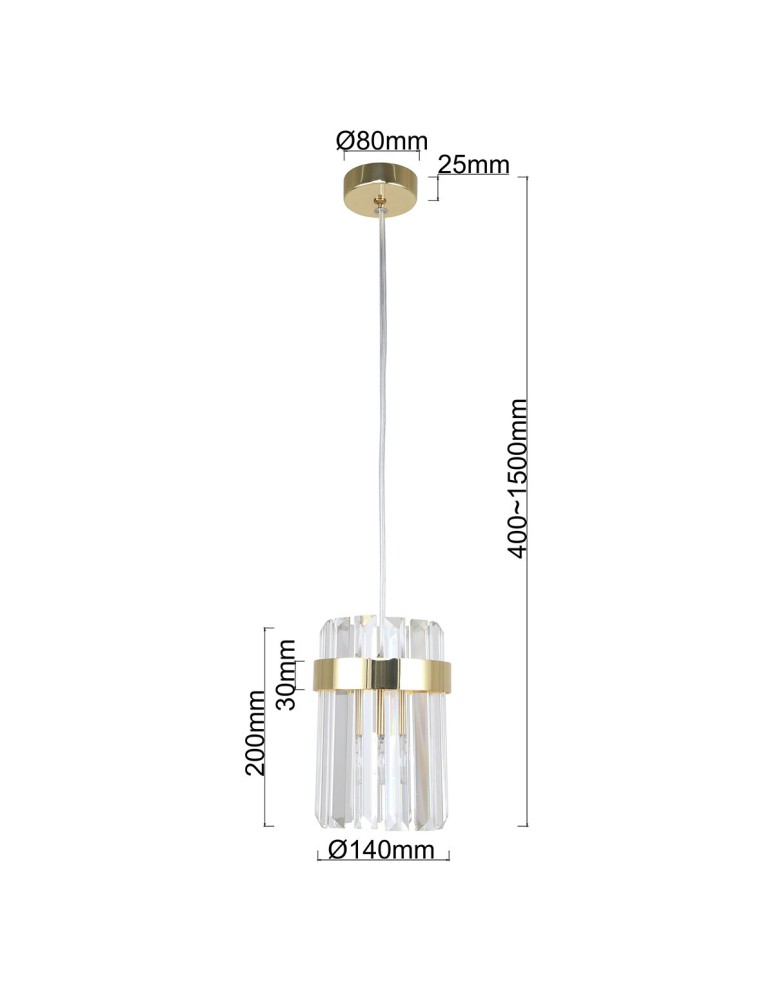 Single pendant lamps - Light Prestige Vetro 1 gold 1xE14 pendant lamp LP-2910/1P GD - product kolory-swiatla.pl 4
