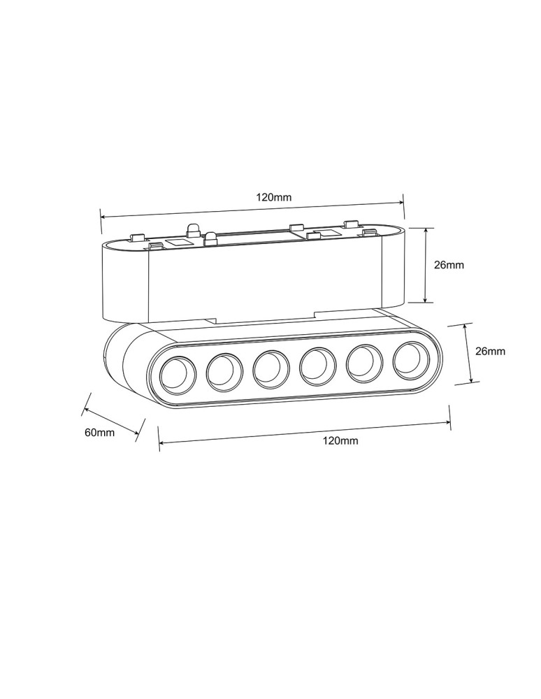 Magnetic rail lamps - Light Prestige Reflector Magnetic Slim Blaze 6W LED 3000K black LP-616-MAG SLIM 6W 3BK - product kolory-swiatla.pl 3