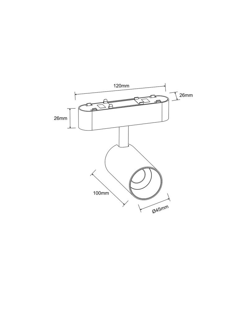 Magnetic rail lamps - Light Prestige Magnetic Slim Veltra 10W LED reflector 4000K black LP-606-MAG SLIM 10W 4BK - product kolory-swiatla.pl 3