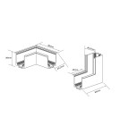 Accessories for magnetic busbars - Light Prestige L ceiling-to-wall flush-mounted switch Magnetic Slim black LP-656-MAG SLIM L RS angle BK - product 3