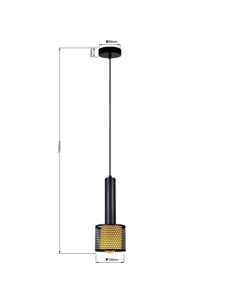 Single pendant lamps - Light Prestige Amo pendant lamp black 1xE27 LP-0702/1P BK - product kolory-swiatla.pl 4