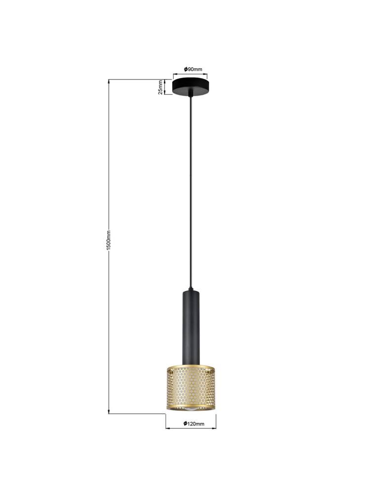 Single pendant lamps - Light Prestige Amo gold-black pendant lamp 1xE27 LP-0702/1P GD - product kolory-swiatla.pl 4