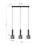 Pendant lamps on a strip - Light Prestige Amo pendant lamp black 3xE27 LP-0702/3L BK - product 5