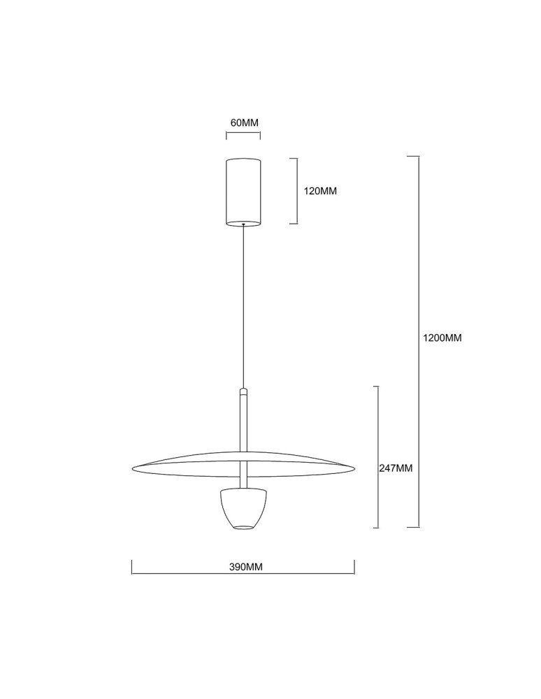 Scandinavian style pendant lamps - Light Prestige Ufo M black LED CCT pendant lamp LP-0408/1P M BK - product kolory-swiatla.pl 7